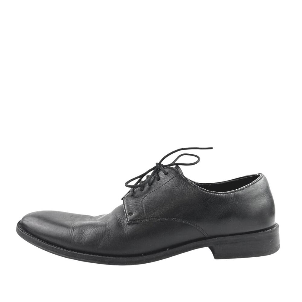 The Black Tux Men's Black Leather Low Top Almond Toe Lace Up Oxford Shoes 11